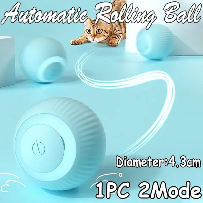 Interactive 4.3Cm Smart Rolling Ball - Automatic Electric Toy for Cats and Dogs