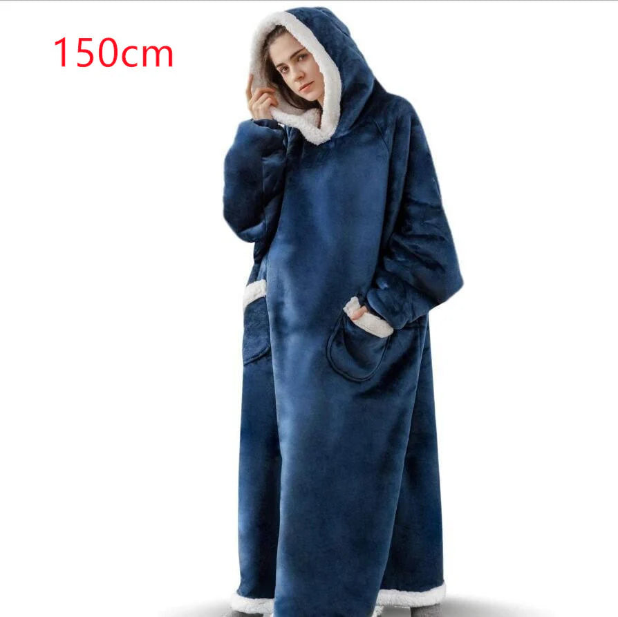 Cozy Oversized Winter Hoodie Blanket with Pockets for Men and Women