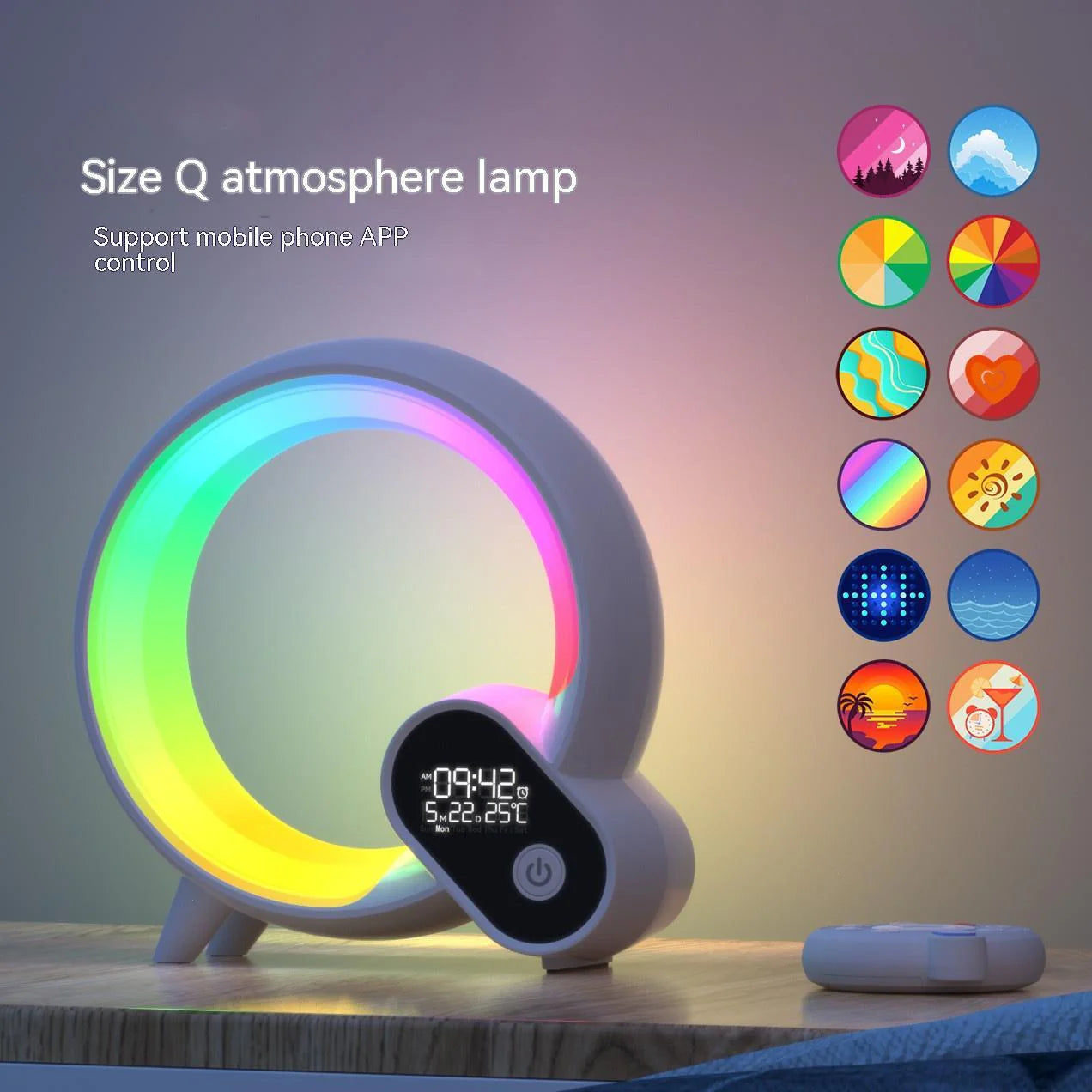 Wake Up Bright: Bluetooth Smart Sunrise Alarm Clock with Colorful Atmosphere Light