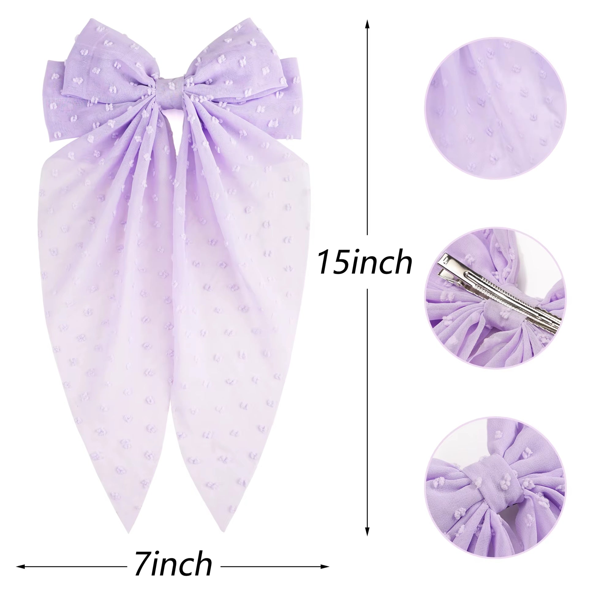 Chic Satin Bow Hair Clip - Stylish Large Ribbon Accessory for Women and Girls