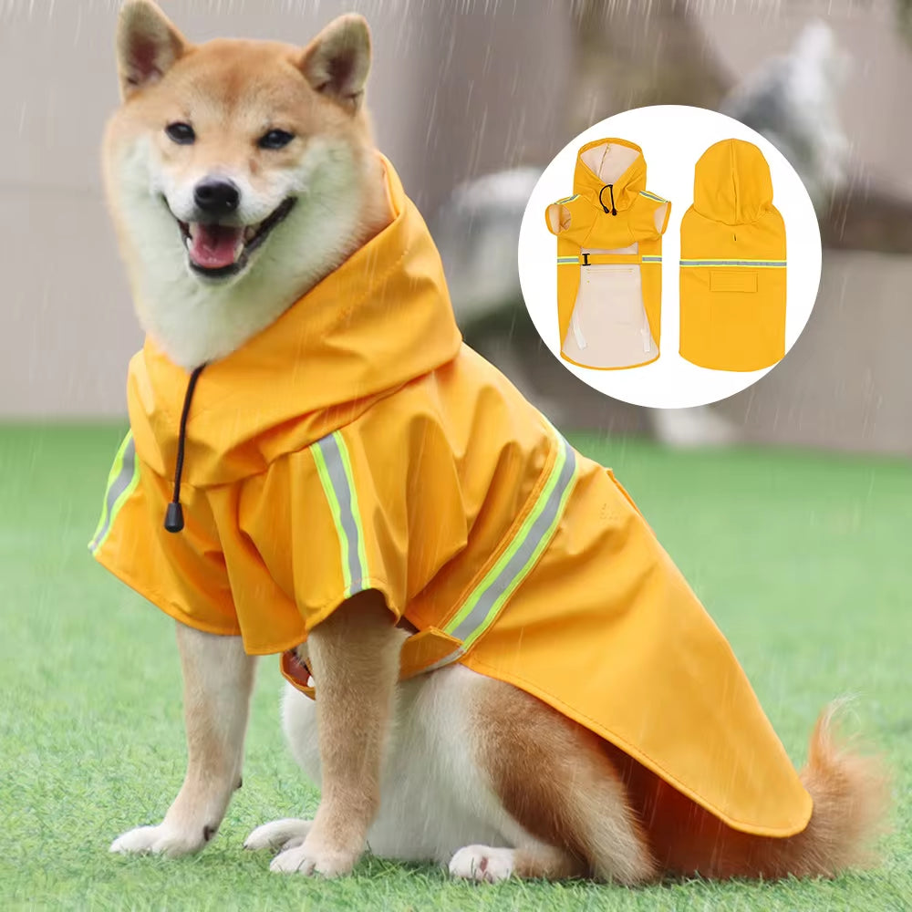 Stylish Waterproof Pet Poncho Raincoat for Dogs - Reflective, Breathable, Available in S-5XL