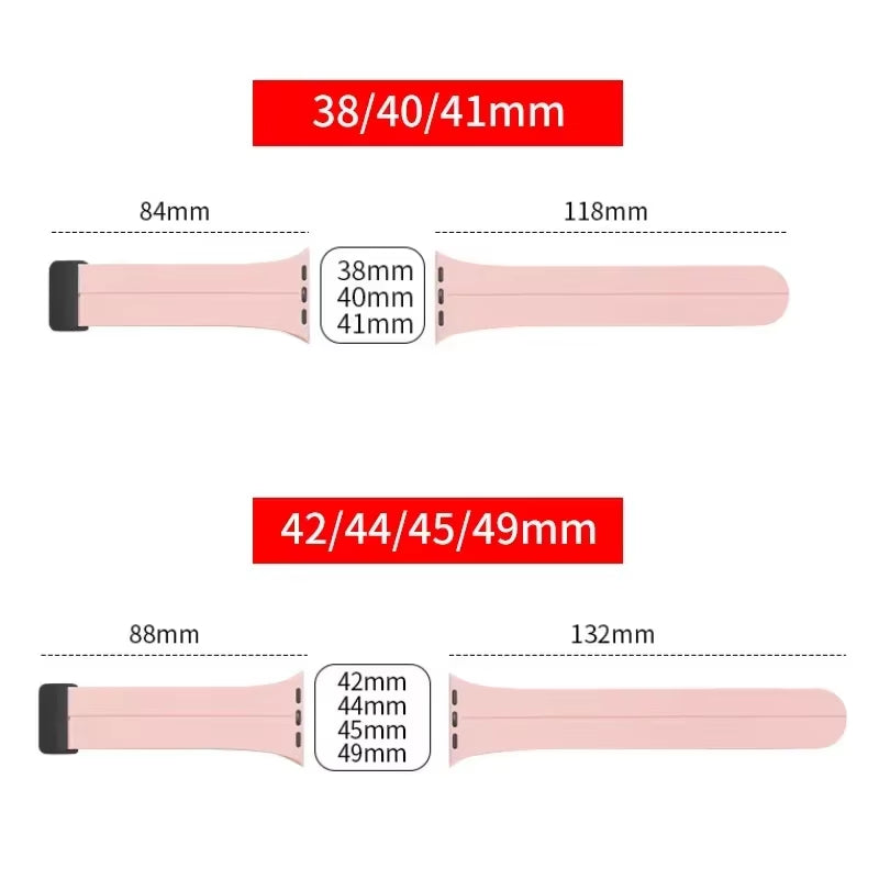 Premium Magnetic Silicone Strap for  Watch Ultra & Series - Compatible with 38mm to 49mm Models