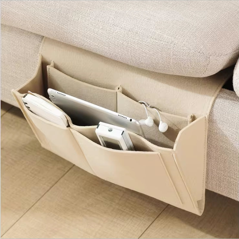 Stylish Felt Bedside Storage Organizer - Anti-Slip Hanging Pouch for Sofa and Bedside Convenience