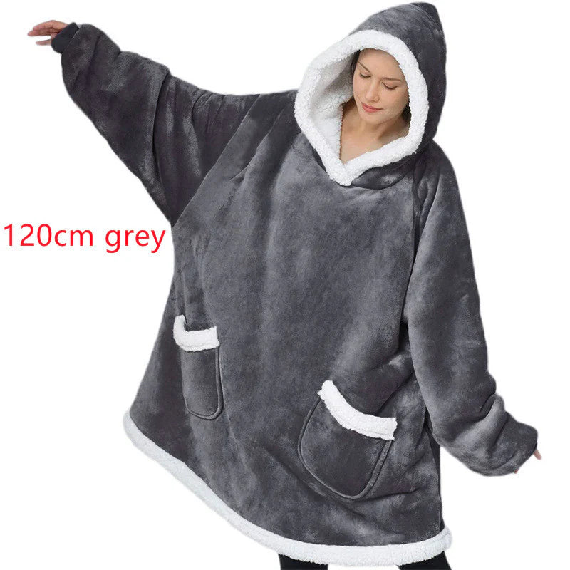 Cozy Oversized Winter Hoodie Blanket with Pockets for Men and Women