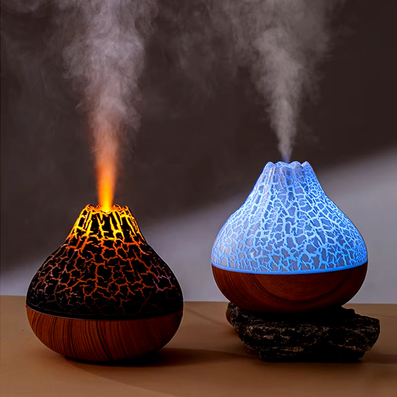 300ml Volcano Air Humidifier - USB Electric Mist Diffuser & Purifier with 7 Color Night Light