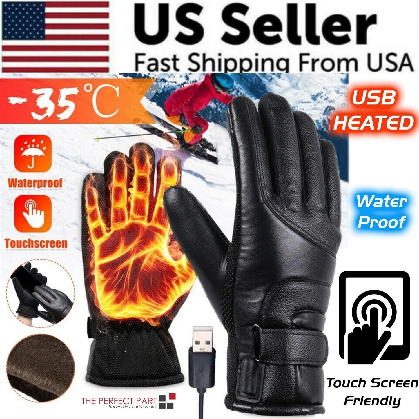 Ultimate Electric USB Heated Gloves - Winter Thermal Protection for Skiing, Snow, and Outdoor Adventures!