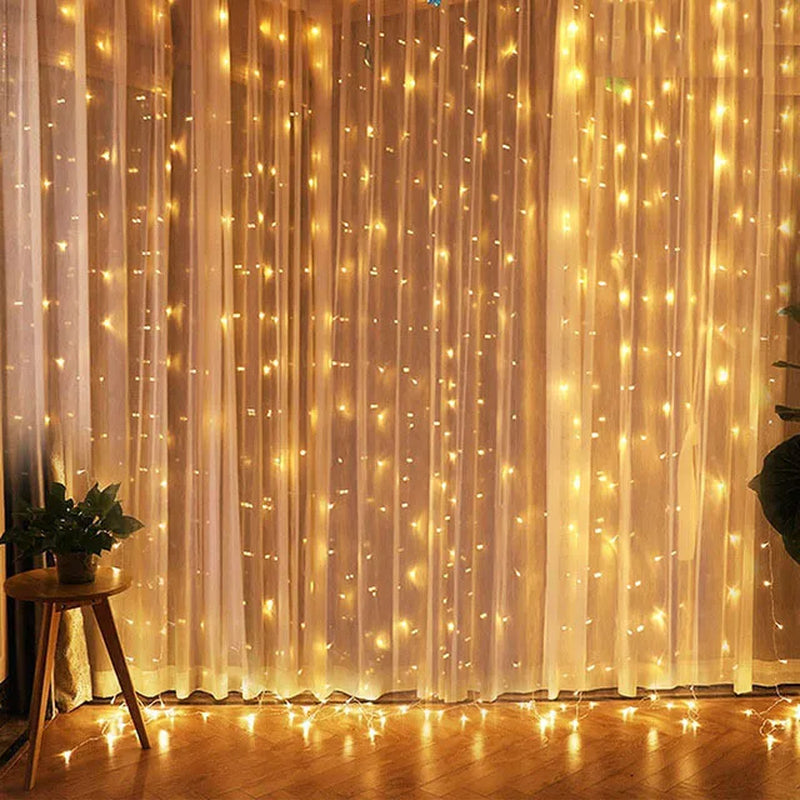 Enchanting Christmas Lights Curtain Garland - Festive Home Decor & Perfect Xmas Gifts for 2024 New Year Celebrations!