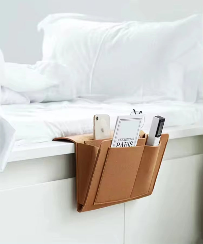 Stylish Felt Bedside Storage Organizer - Anti-Slip Hanging Pouch for Sofa and Bedside Convenience