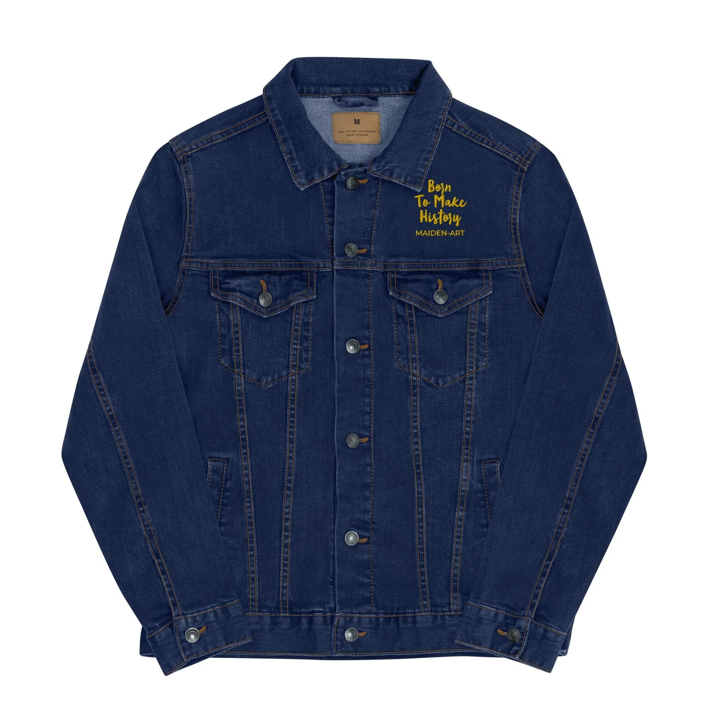 Rebel Denim Jacket with Luxe Gold Threading - Embrace Your Inner Nonconformist!