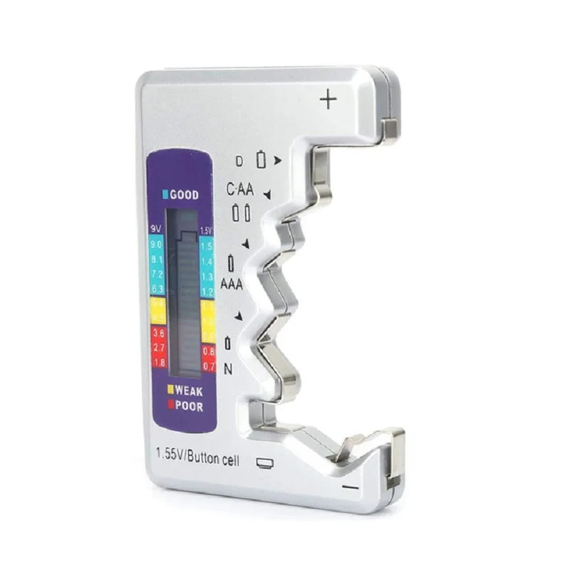 Ultimate Digital Battery Tester with LCD Display - Check AA/AAA/9V/1.5V Coin Cell Capacity & Load Analysis Tool