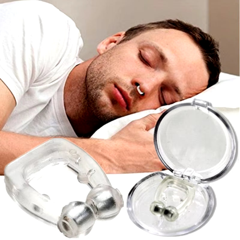 Magnetic Snore Stopper Ring - Silicone Nasal Dilators for Easy Breathing - 1/2/4 Pcs with Travel Case - Stop Snoring Device