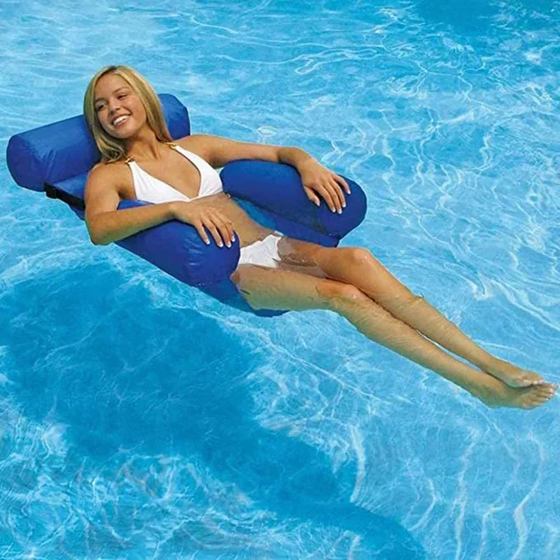 Ultimate PVC Inflatable Floating Hammock - Summer Water Lounger for Pool & Beach Fun!