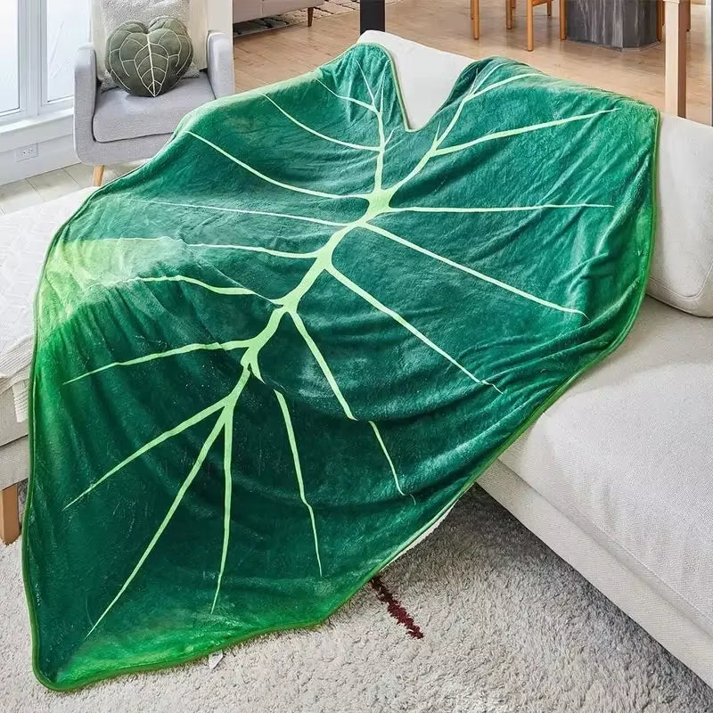 Super Soft Giant Gloriosum Leaf Blanket - Cozy Home Decor Throw for Bed & Sofa, Perfect Christmas Gift!