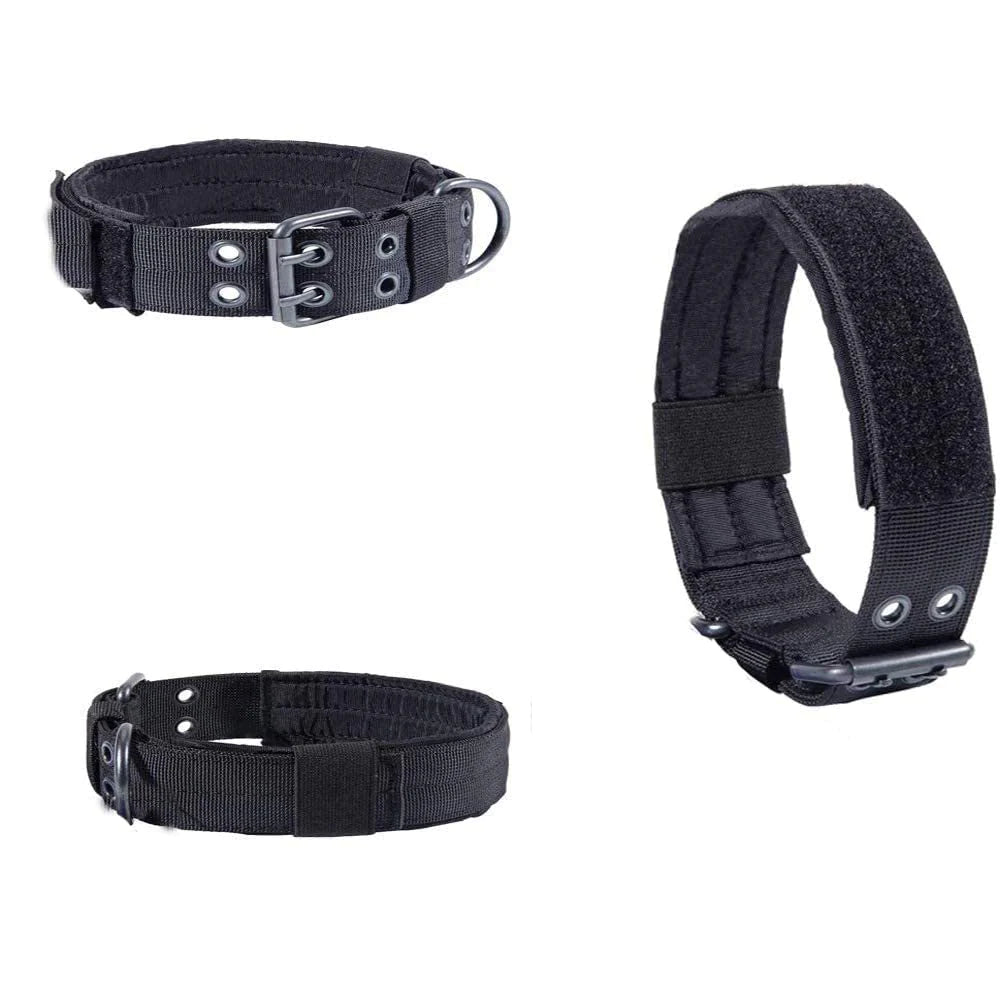 Heavy Duty 2" Wide Tactical Nylon Dog Collar for Large Breeds - K9 Military Style with Durable Metal Buckle