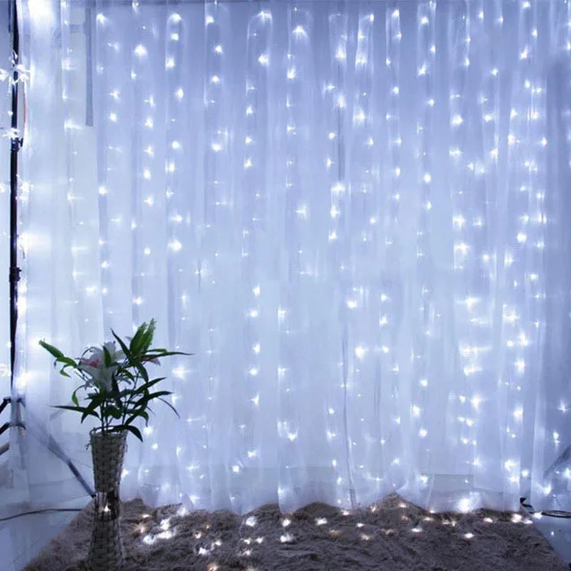 Enchanting Christmas Lights Curtain Garland - Festive Home Decor & Perfect Xmas Gifts for 2024 New Year Celebrations!