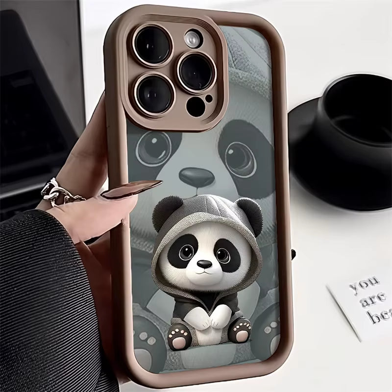 Panda-mania! Shockproof Silicone Phone Case for Your Wild Side – Fits iPhone 11 to SE in Adorable Style!