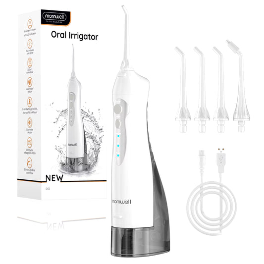 Portable USB Rechargeable Oral Irrigator D52 - 4 Jet Tips, 300ml, 3 Cleaning Modes for Ultimate Dental Care