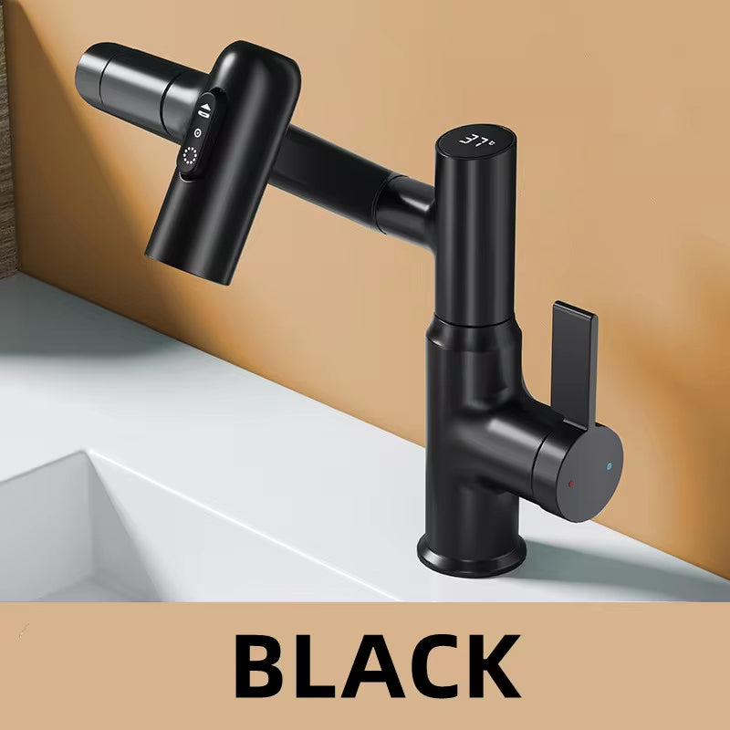 Get Ready to Rotate and Illuminate! The 360° Rotating LED Basin Faucet - Your Bathroom’s New Best Friend for Hot & Cold Water Fun!