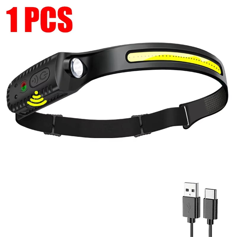 Brightest Rechargeable LED Sensor Headlamp - Perfect for Camping, Fishing, and Every Adventure!