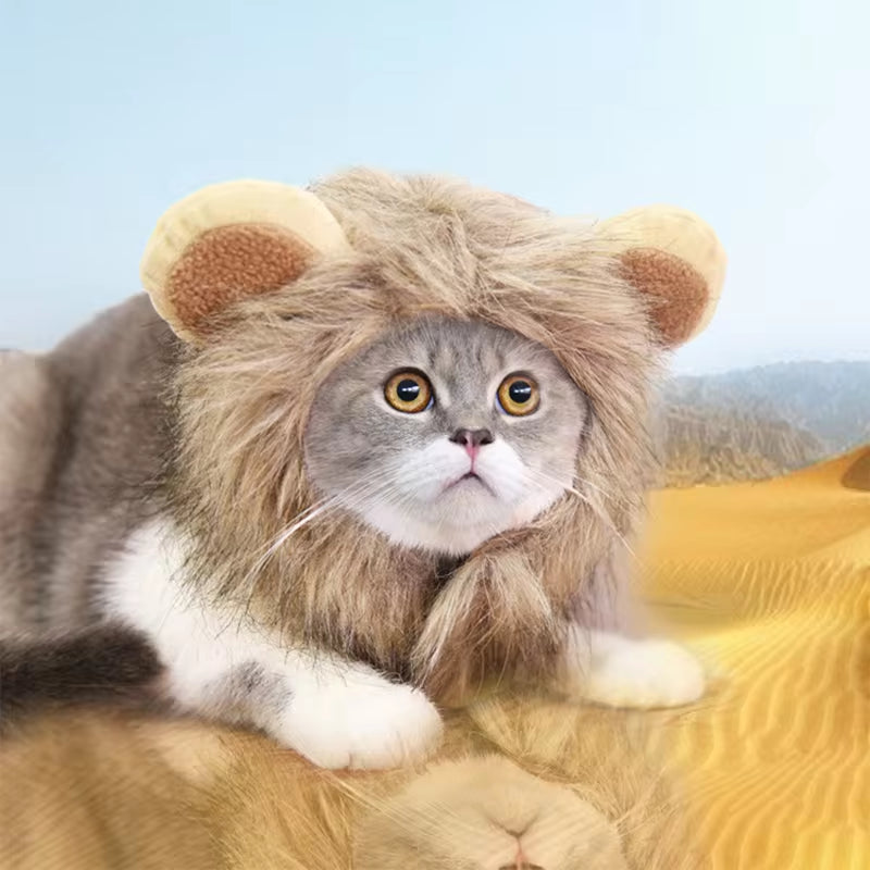 Adorable Lion Mane Wig for Cats and Small Dogs - Perfect Costume Accessory for Fun Cosplay and Dress-Up!