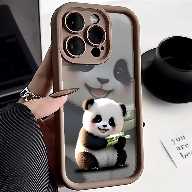 Panda-mania! Shockproof Silicone Phone Case for Your Wild Side – Fits iPhone 11 to SE in Adorable Style!