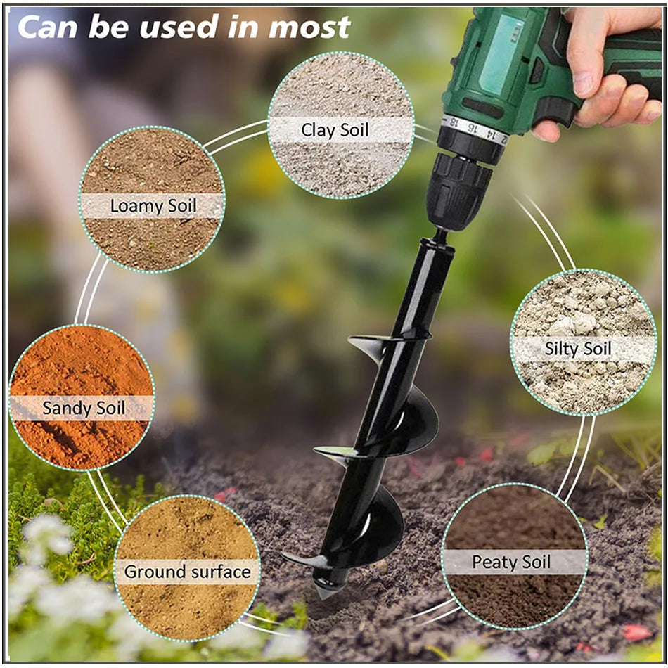 Drillforce Spiral Drill Bit Auger for Effortless Garden Planting and Post Hole Digging