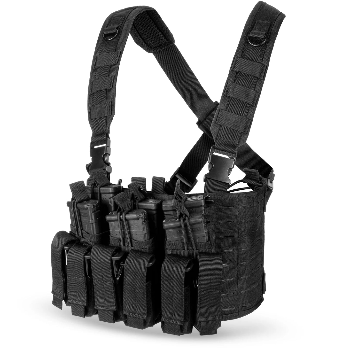 Tactical Chest Rig Vest with Kangaroo Magazine Pouch - Ultimate Military Recon Harness for Airsoft Enthusiasts