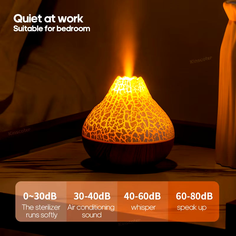 300ml Volcano Air Humidifier - USB Electric Mist Diffuser & Purifier with 7 Color Night Light