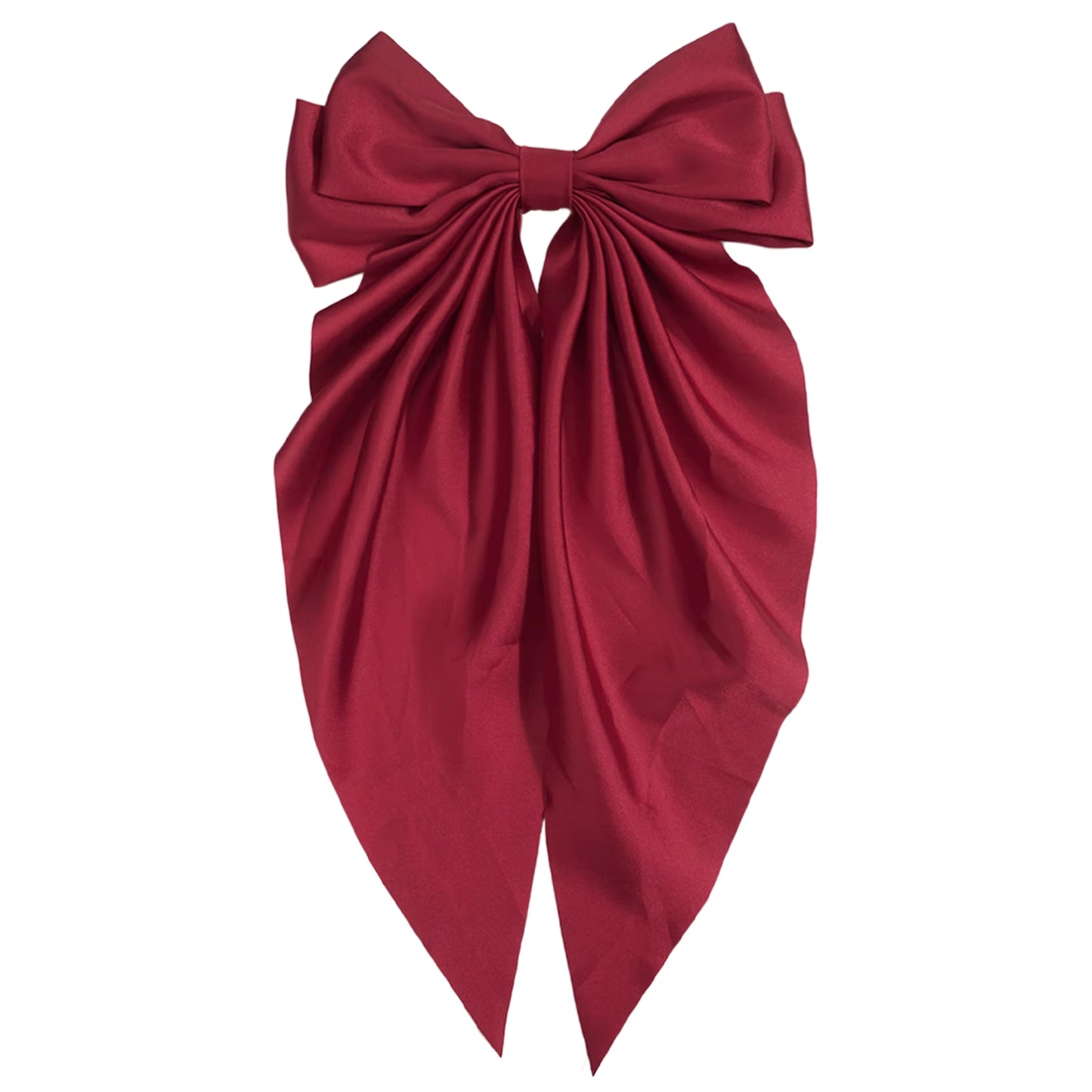 Chic Satin Bow Hair Clip - Stylish Large Ribbon Accessory for Women and Girls