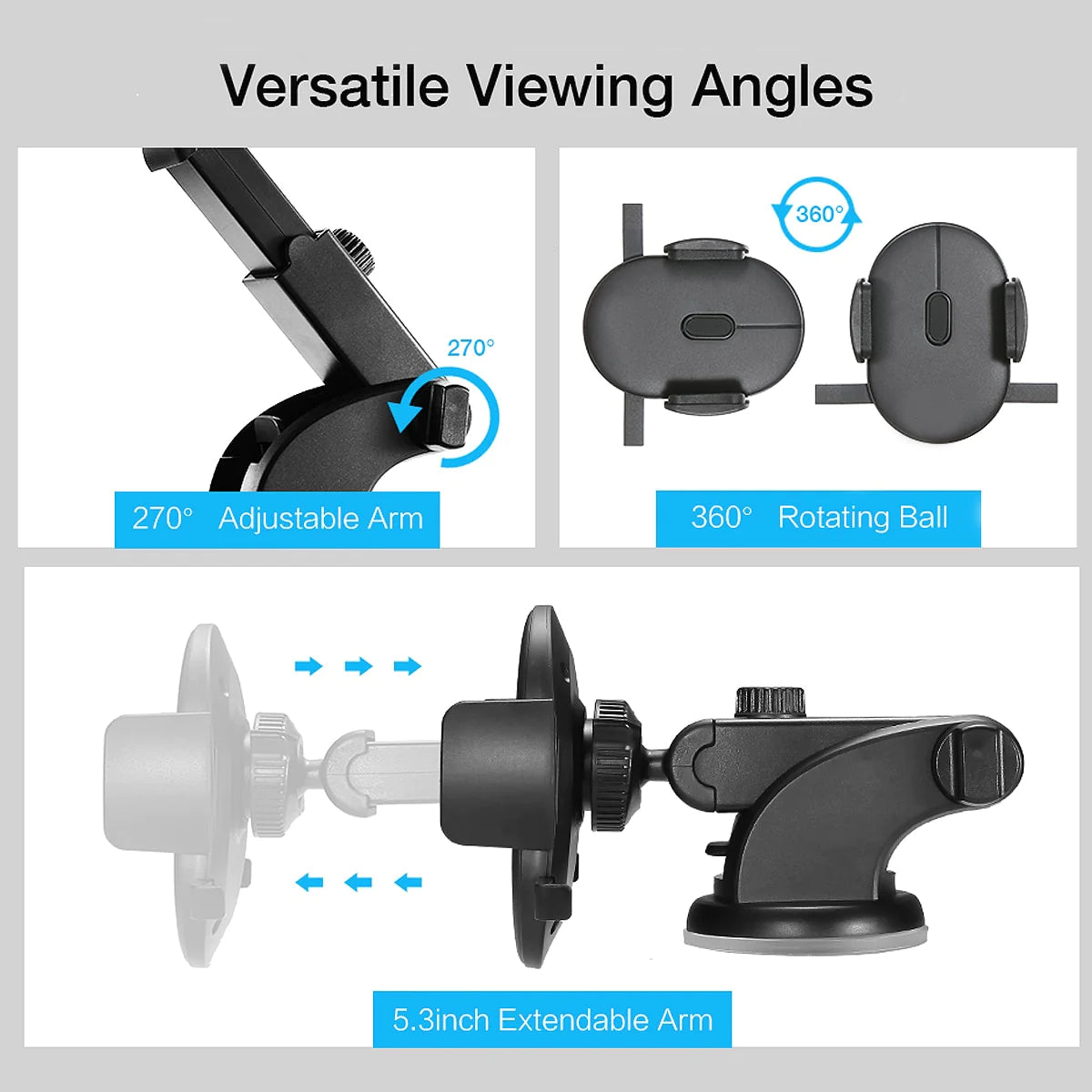 Telescopic Car Phone Holder with Suction Cup - Ultimate Dashboard Convenience