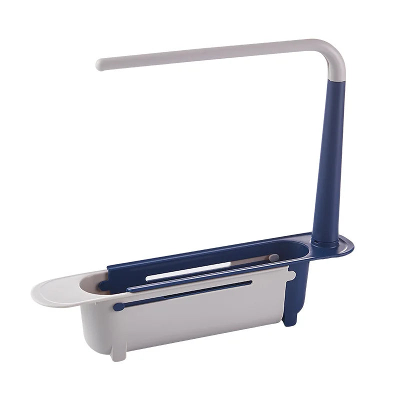 Telescopic Sink Shelf - Kitchen Organizer for Soaps, Sponges, and Drainage Storage