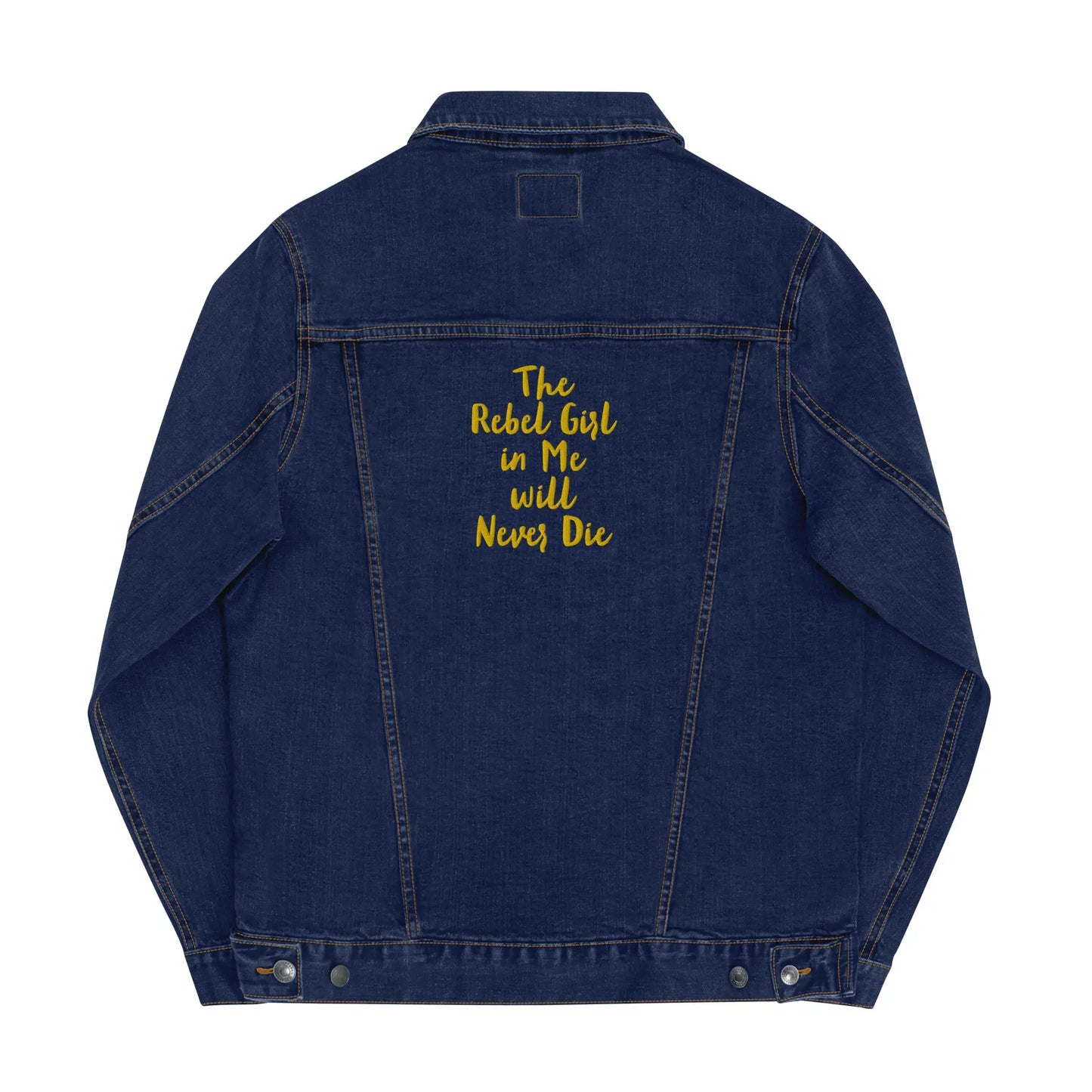 Rebel Denim Jacket with Luxe Gold Threading - Embrace Your Inner Nonconformist!