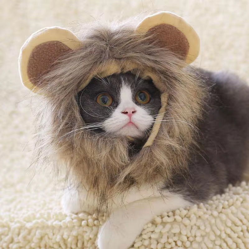 Adorable Lion Mane Wig for Cats and Small Dogs - Perfect Costume Accessory for Fun Cosplay and Dress-Up!