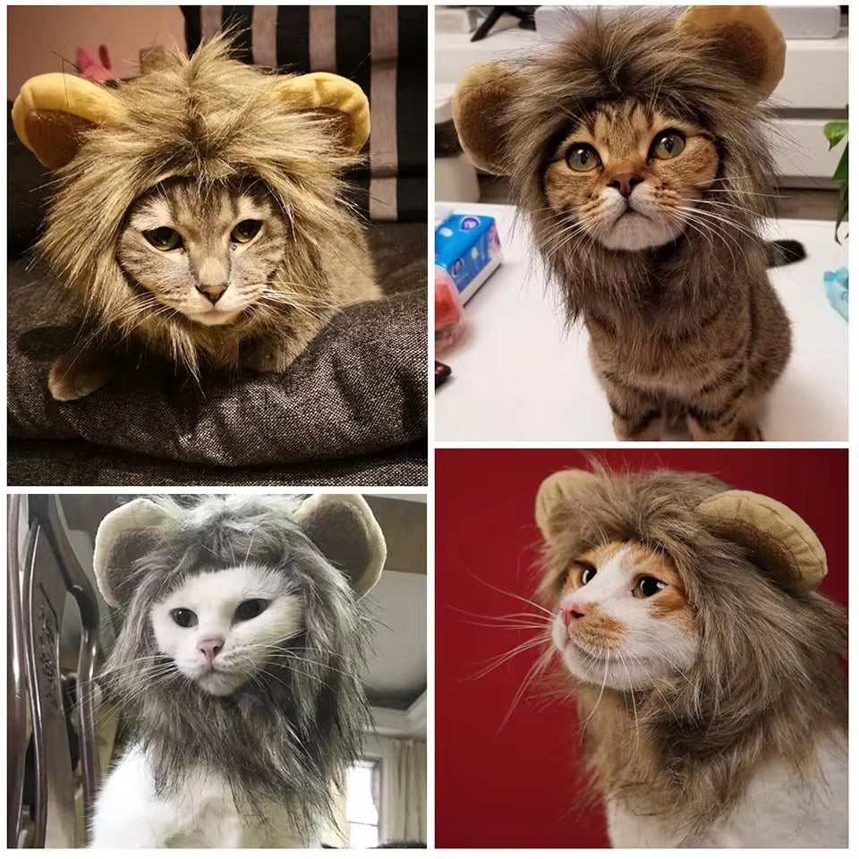 Adorable Lion Mane Wig for Cats and Small Dogs - Perfect Costume Accessory for Fun Cosplay and Dress-Up!