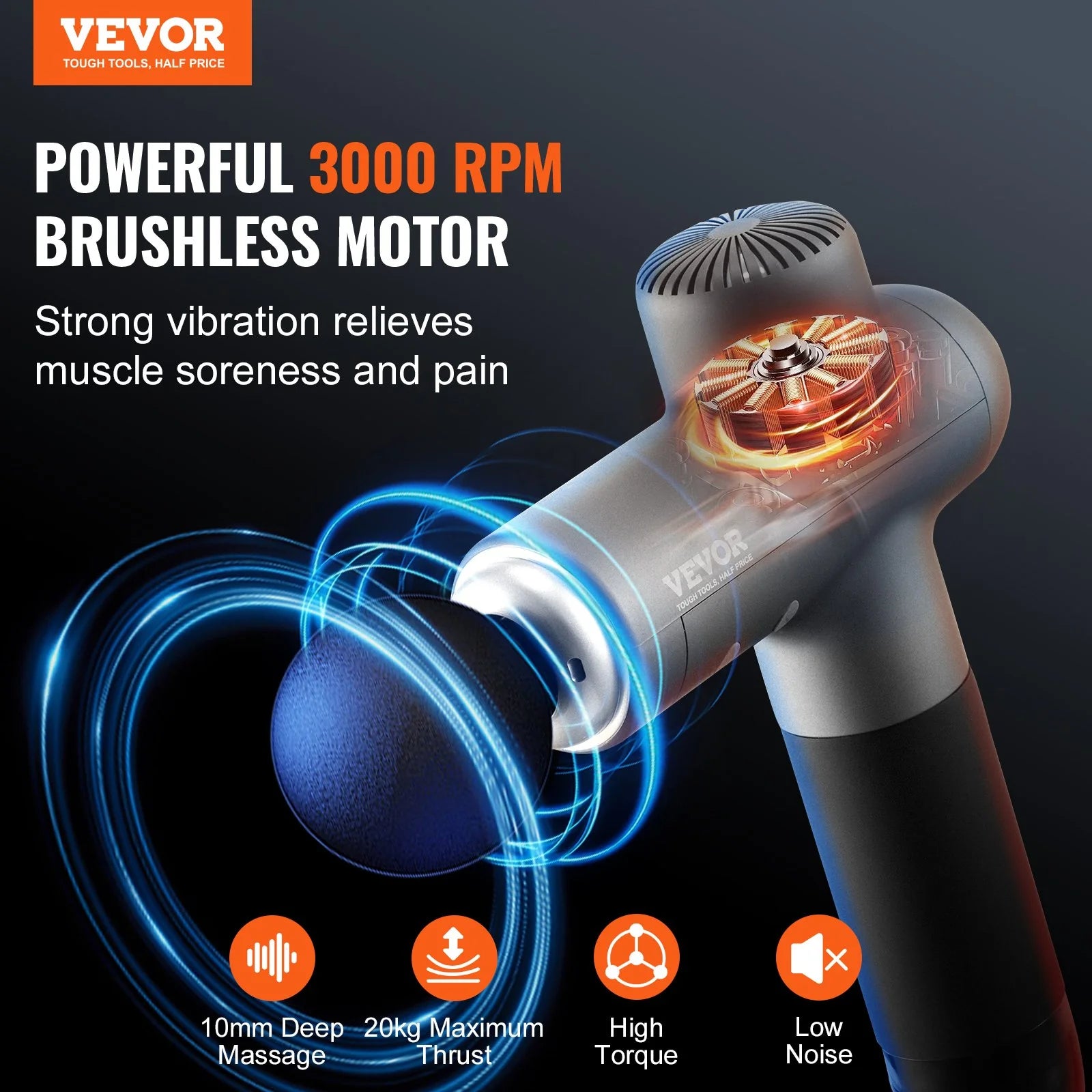 VEVOR's Tickle My Muscles Machine: The Handheld Battle Axe Against Sore Muscles – 8-Speed Vroom Vroom & 6 Headed Hydra for Pain Be Gone Adventures!