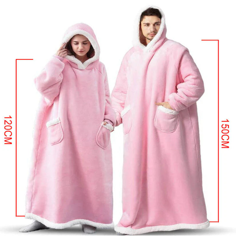 Cozy Oversized Winter Hoodie Blanket with Pockets for Men and Women