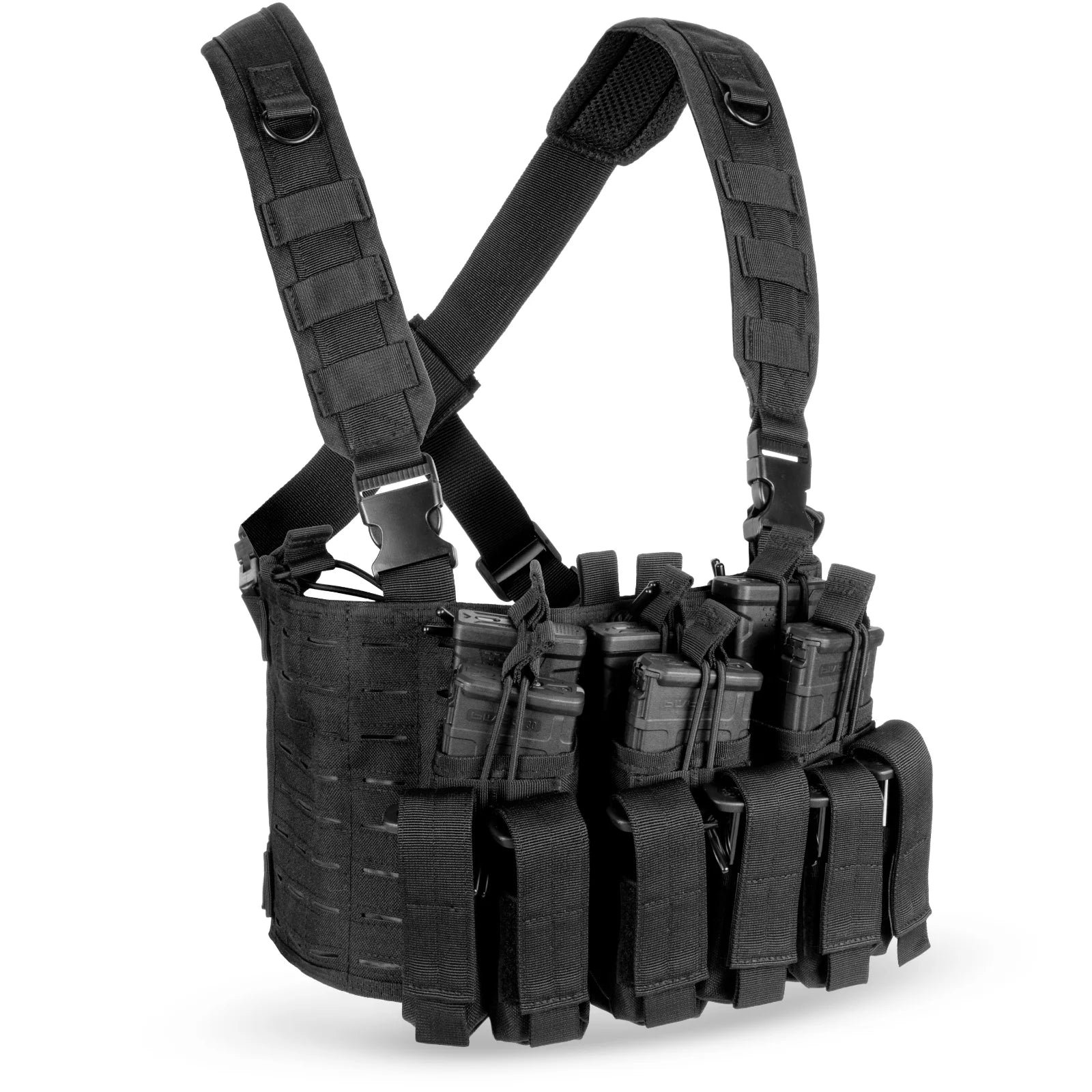 Tactical Chest Rig Vest with Kangaroo Magazine Pouch - Ultimate Military Recon Harness for Airsoft Enthusiasts