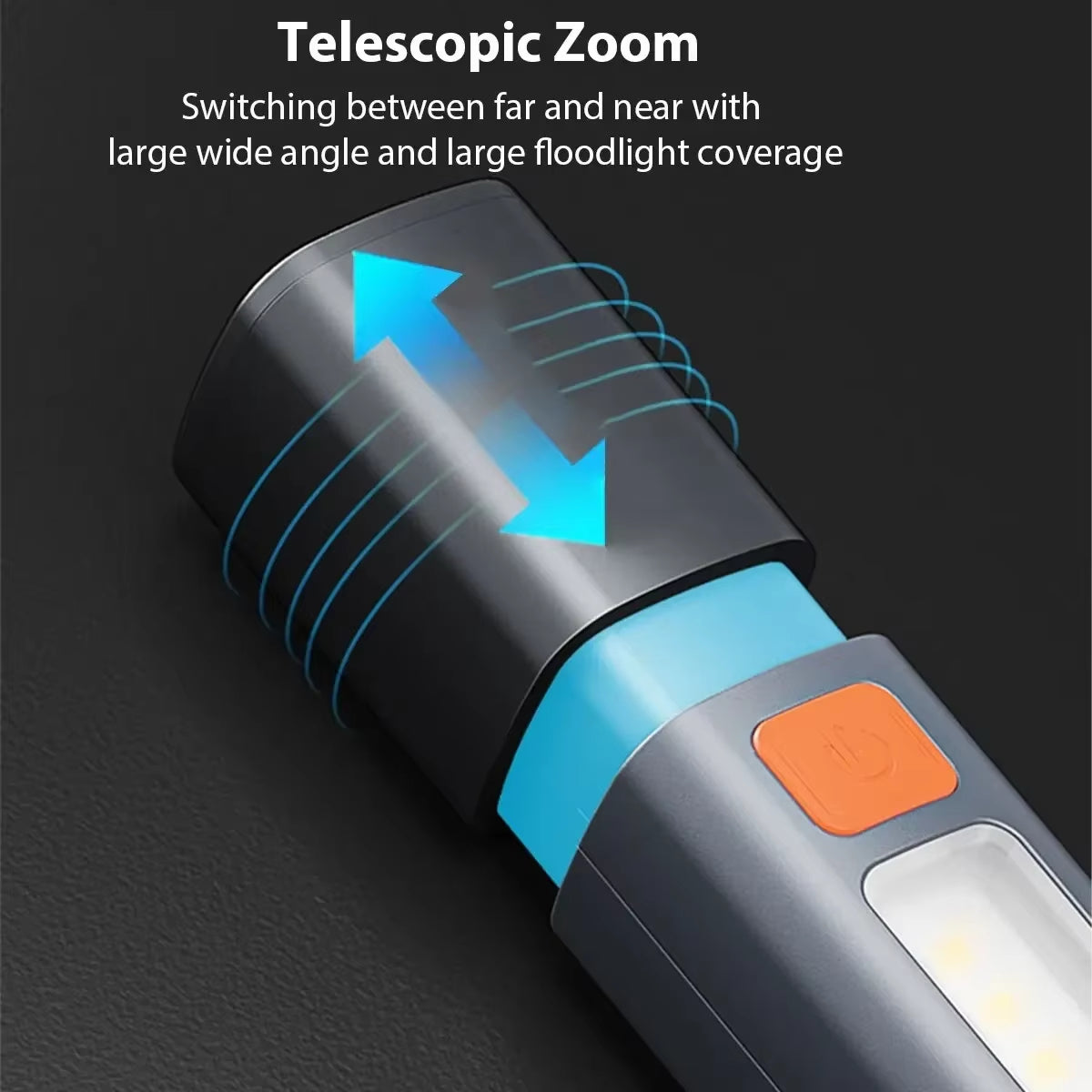 Flashy Stick of Camping Shenanigans: Rechargeable Pocket Sunbeam with Stretchy Wizardry and Sidekick Light Buddy!