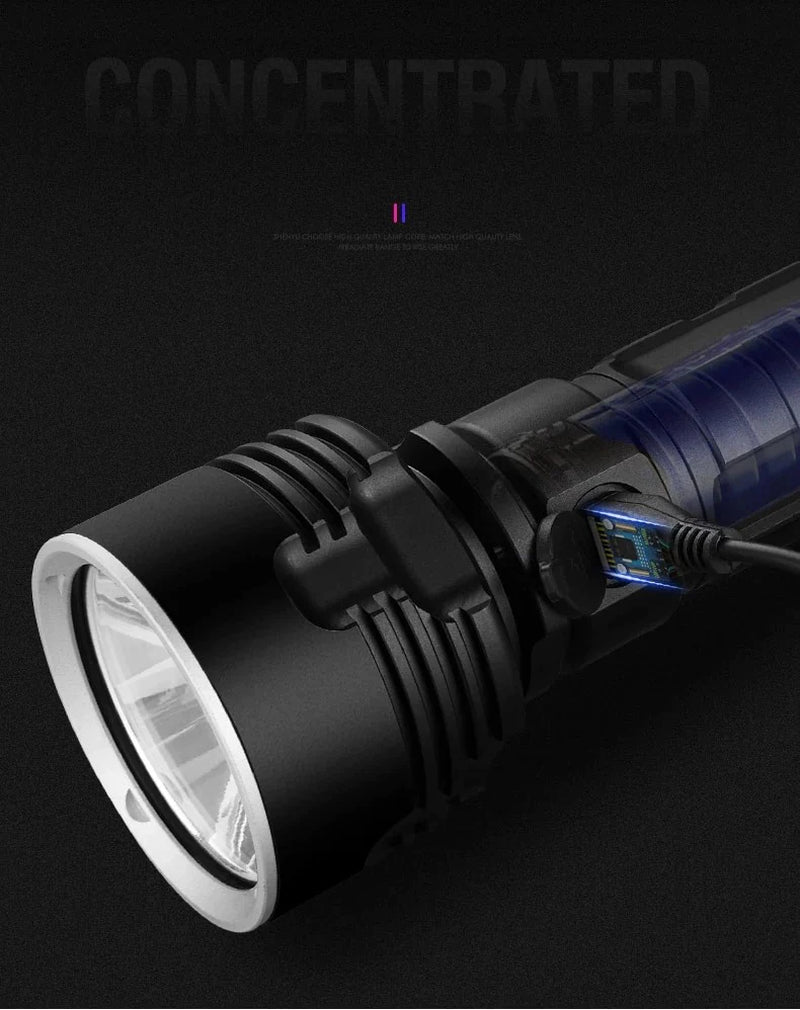 Super Bright Rechargeable LED Flashlight - Adjustable Focus Outdoor Xenon Lamp