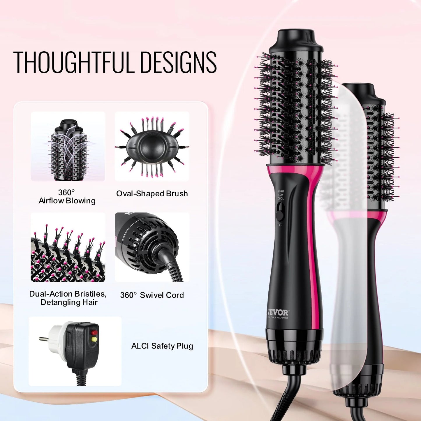 VEVOR's Hot Air Styler: The Magic Wand that Turns “Puff” into “Wow” with Double Voltage Power!