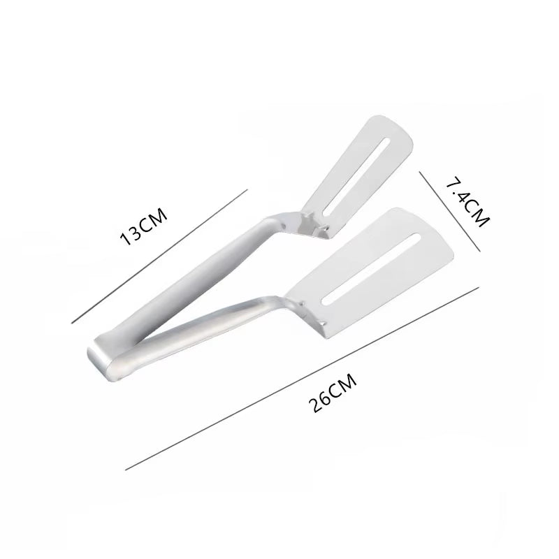 Multifunctional Stainless Steel Tongs - Perfect for Steak, BBQ, Pancakes, Pizza, Fish & More!