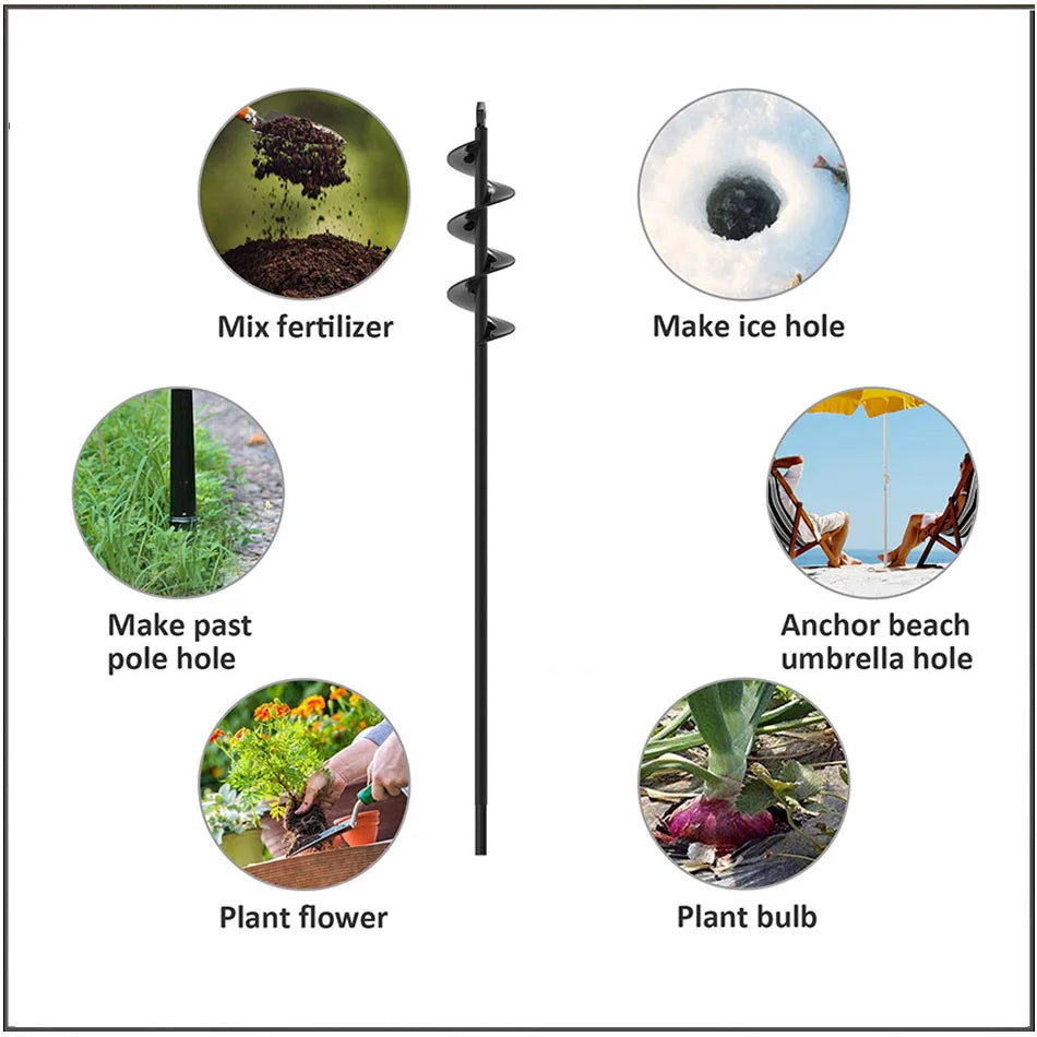 Drillforce Spiral Drill Bit Auger for Effortless Garden Planting and Post Hole Digging