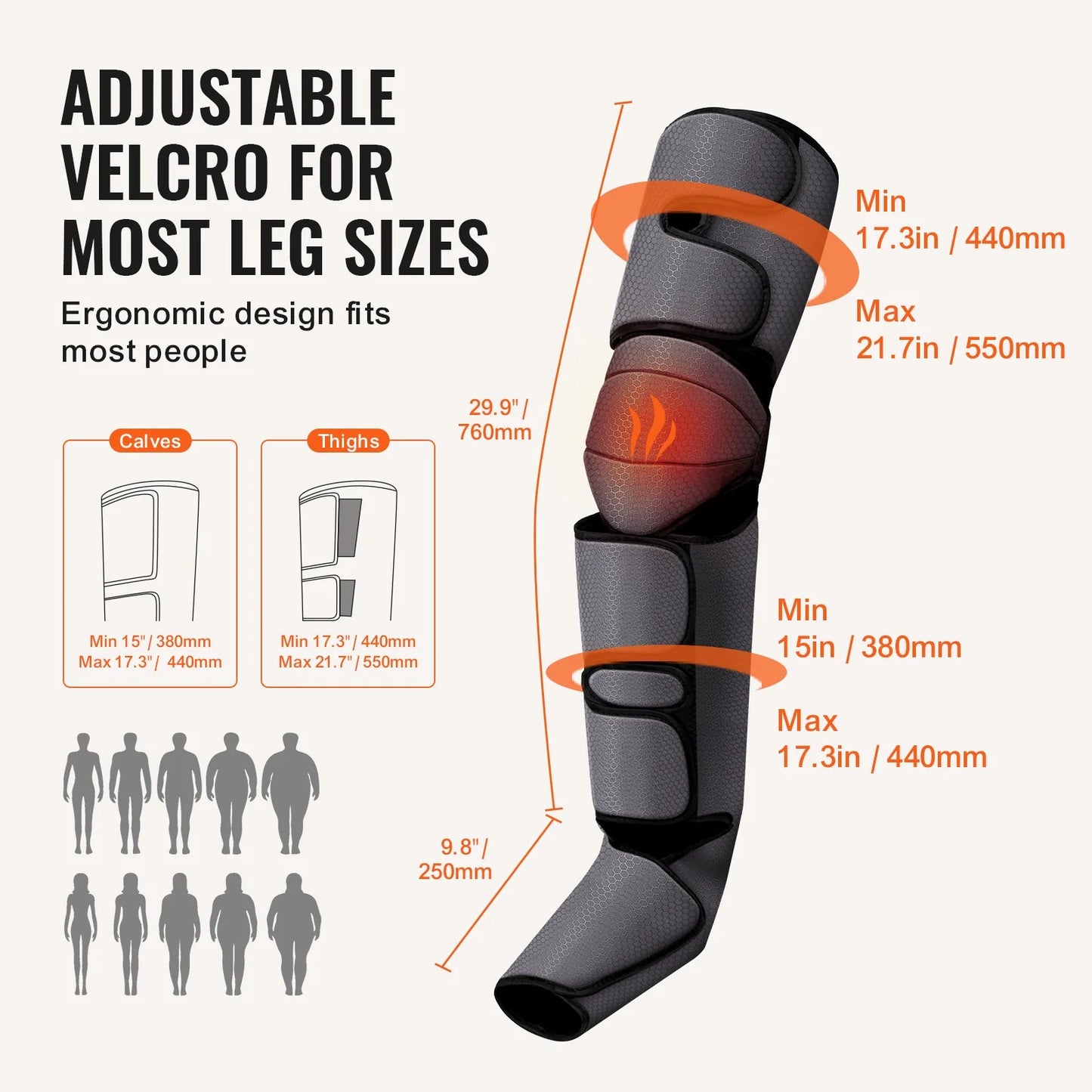 VEVOR Leg Tickler 3000: The Ultimate Booty Squeezer for Achy Feet, Calves, and Thighs – Now Featuring Kneecap Cuddles, 3 Modes of Mild Mayhem, and 2 Levels of Heat That'll Knock Your Socks Off!