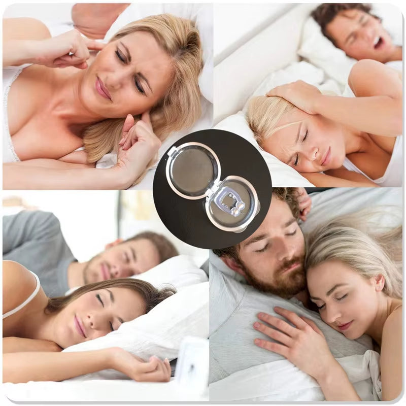 Magnetic Snore Stopper Ring - Silicone Nasal Dilators for Easy Breathing - 1/2/4 Pcs with Travel Case - Stop Snoring Device