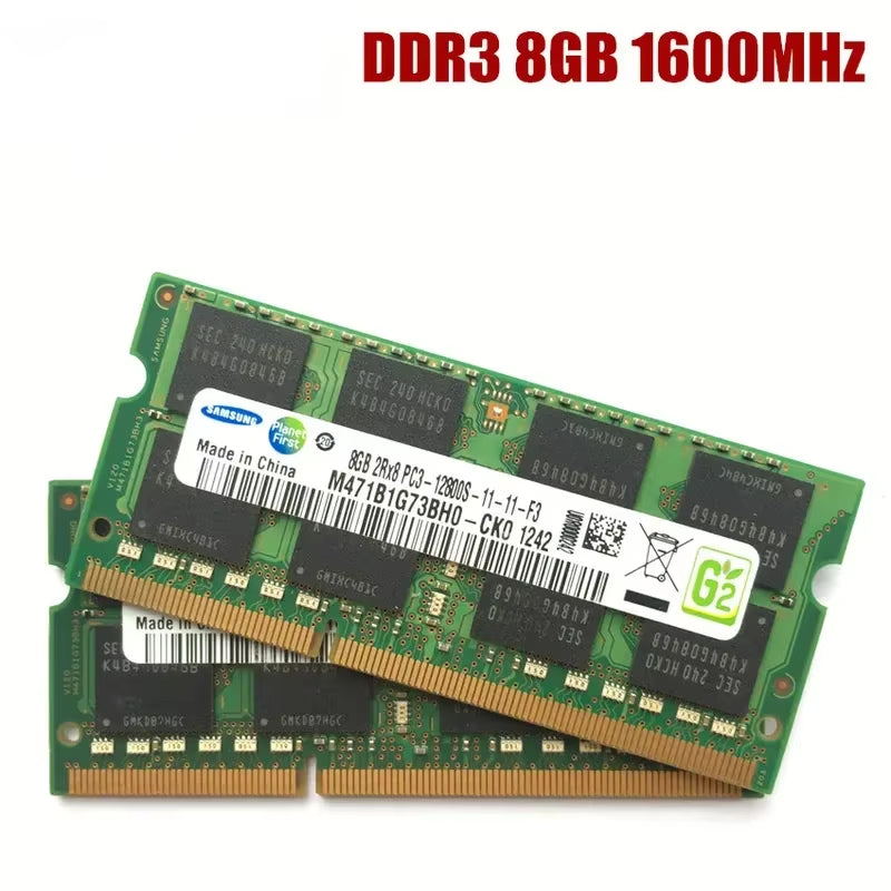 High-Performance Samsung DDR3 Laptop RAM - 1GB, 2GB, 4GB, 8GB Options, 1066/1333/1600 MHz, PC3/PC3L Compatible