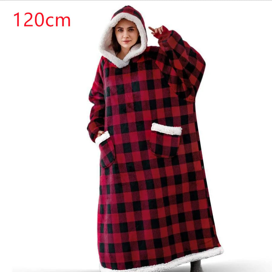 Cozy Oversized Winter Hoodie Blanket with Pockets for Men and Women