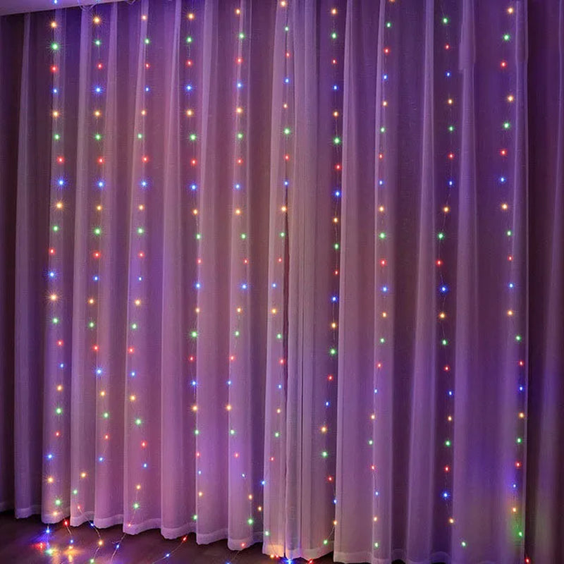 Enchanting Christmas Lights Curtain Garland - Festive Home Decor & Perfect Xmas Gifts for 2024 New Year Celebrations!