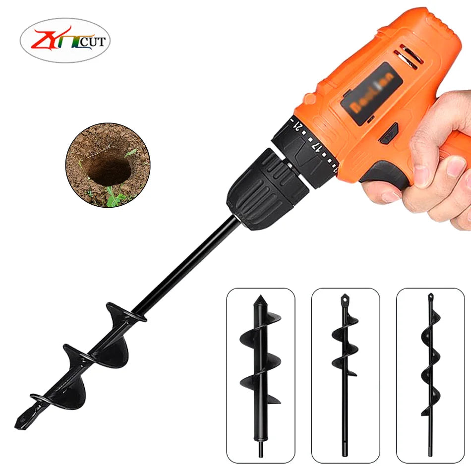 Drillforce Spiral Drill Bit Auger for Effortless Garden Planting and Post Hole Digging