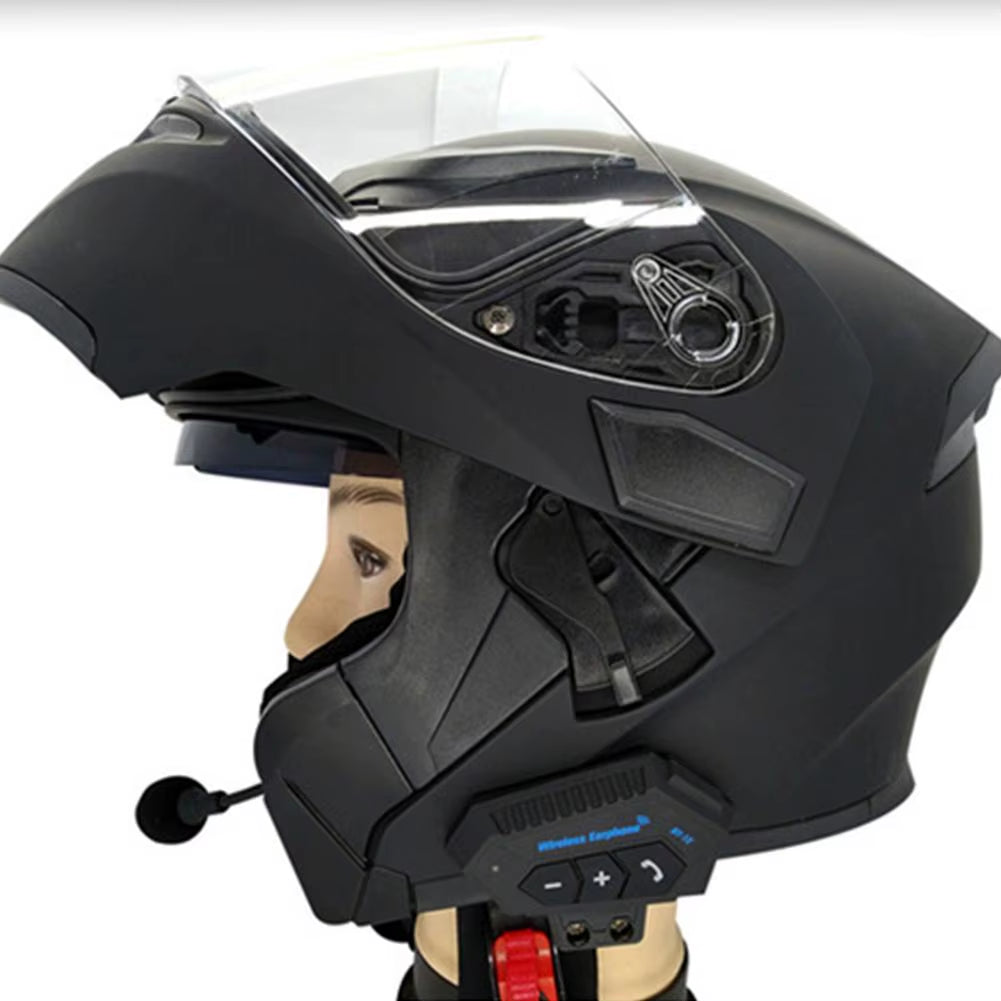 Wireless Motorcycle Helmet Headset - Hands-Free Call Kit & Waterproof Stereo Music Player with Anti-Interference Technology