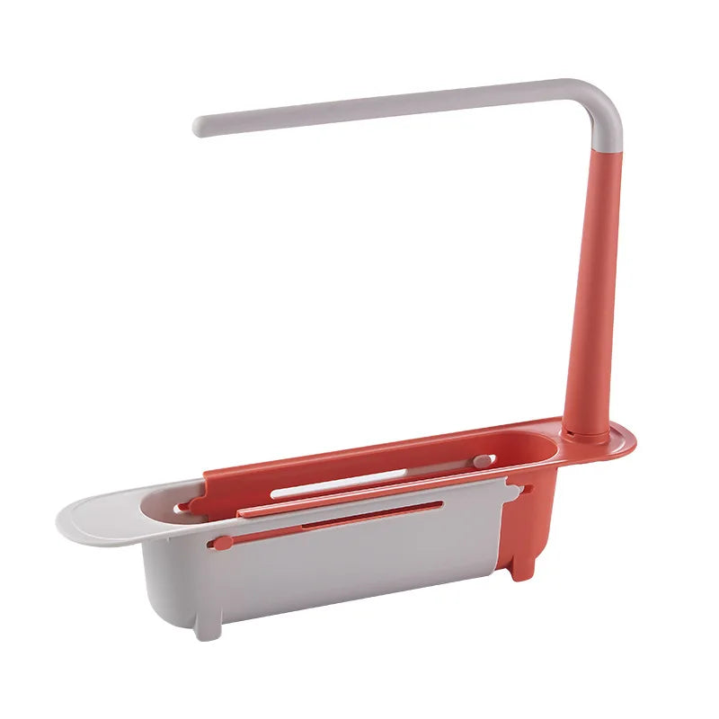 Telescopic Sink Shelf - Kitchen Organizer for Soaps, Sponges, and Drainage Storage